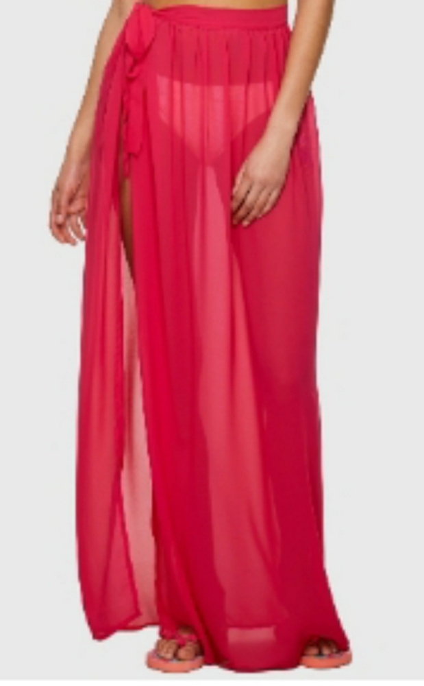 NWOT Neon Pink Semi Sheer Cover-up Skirt